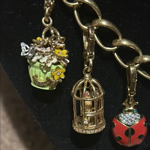 Juicy Couture Gold Charms on a Monet Necklace with Matching Bracelet - Picture 8 of 16